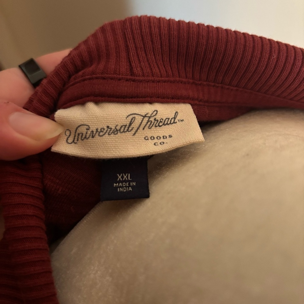 Universal Thread Red Velvet Ribbed Half Zip Pullover - Picture 6 of 8